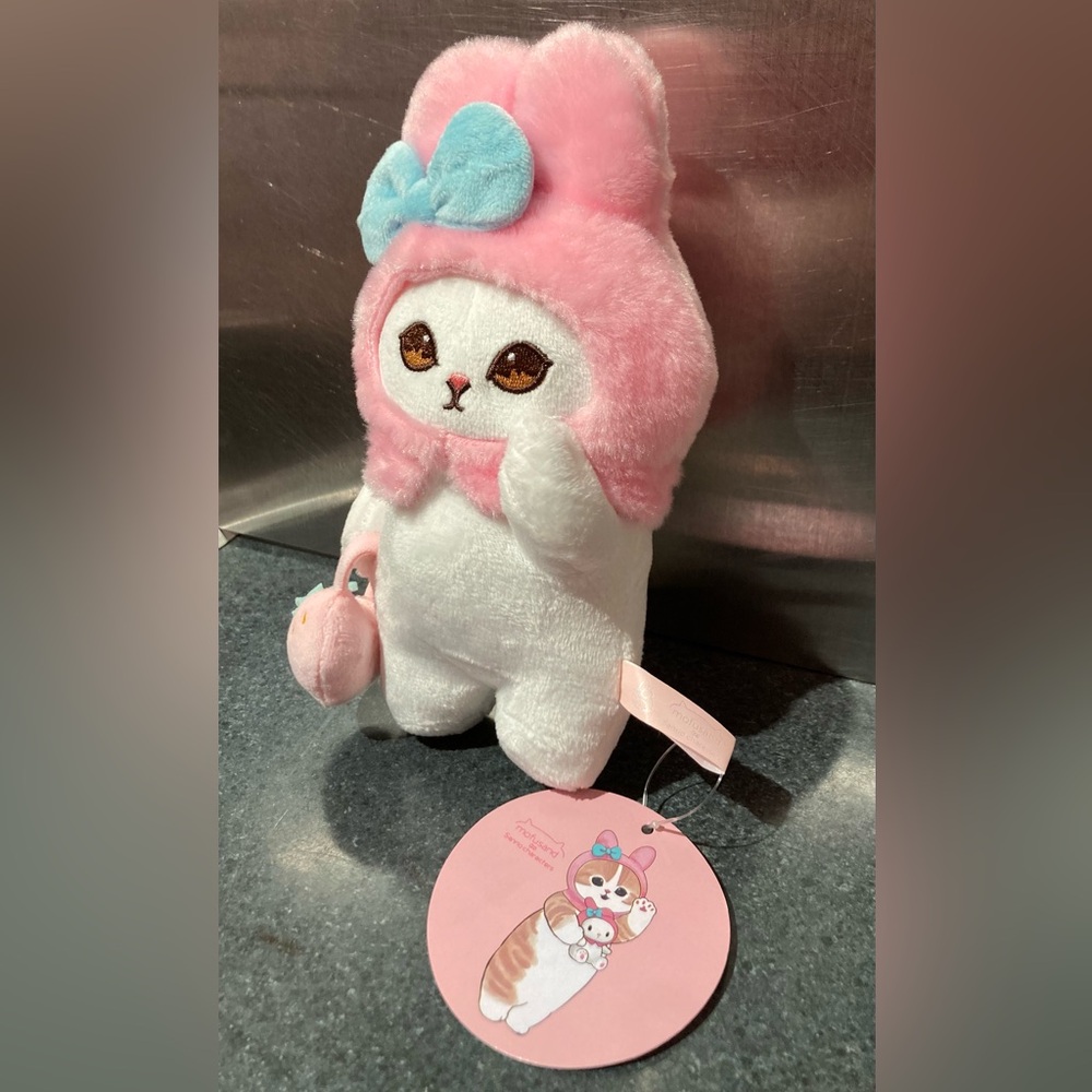 🐰🐱 17cm Sanrio Mofusand Cat Cross-Dressing My Melody Plush Stuff Doll Toy - Picture 3 of 9